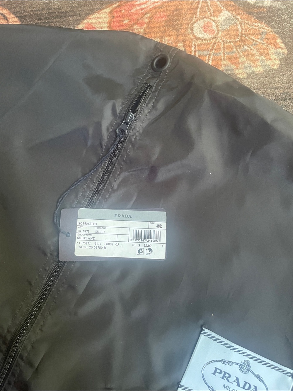 NWT PRADA Authentic Zippered Garment Bag With Logo and Tags - Picture 4 of 8